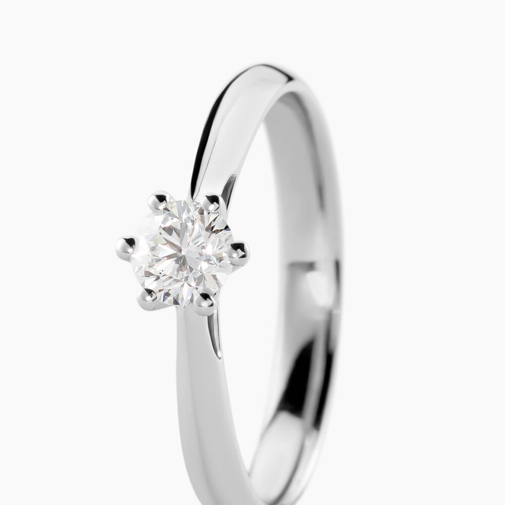 Bague Solitaire Veronika Or Blanc Diamant - Parures de mariage Femme | Marc Orian