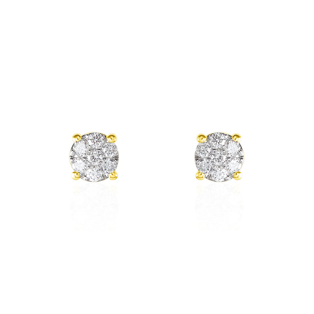 Boucles D'oreilles Puces Charlene Or Jaune Diamant Synthetique - Boucles d'oreilles mariage Femme | Marc Orian