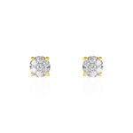 Boucles D'oreilles Puces Charlene Or Jaune Diamant Synthetique - Boucles d'oreilles mariage Femme | Marc Orian