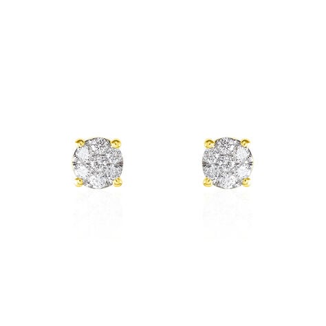 Boucles D'oreilles Puces Charlene Or Jaune Diamant Synthetique - Boucles d'oreilles mariage Femme | Marc Orian
