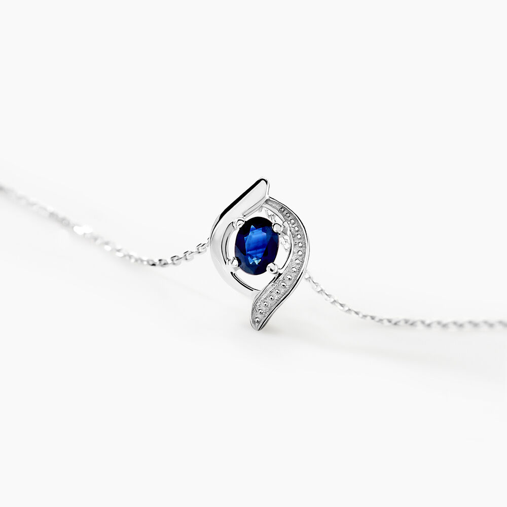 Collier Lydia Or Blanc Saphir - Colliers avec pierres Femme | Marc Orian