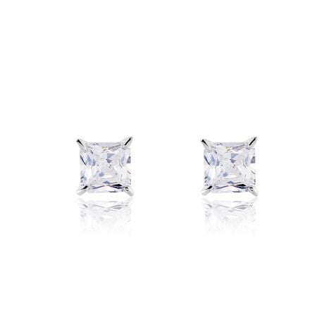 Boucles D'oreilles Puces Alys Argent Blanc Oxyde De Zirconium - Puces Femme | Marc Orian