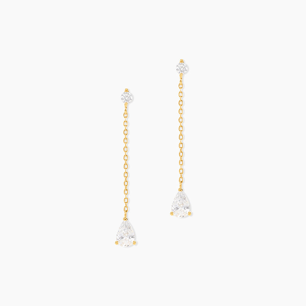 Boucles D'oreilles Pendantes Regane Or Jaune Oxyde De Zirconium - Pendantes Femme | Marc Orian