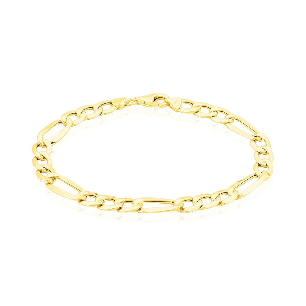 Bracelet Or Jaune Maille Altern&eacute;e - Bracelets mailles Homme | Marc Orian