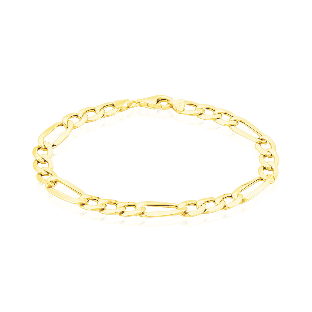 Bracelet Or Jaune Maille Altern&eacute;e - Bracelets mailles Homme | Marc Orian