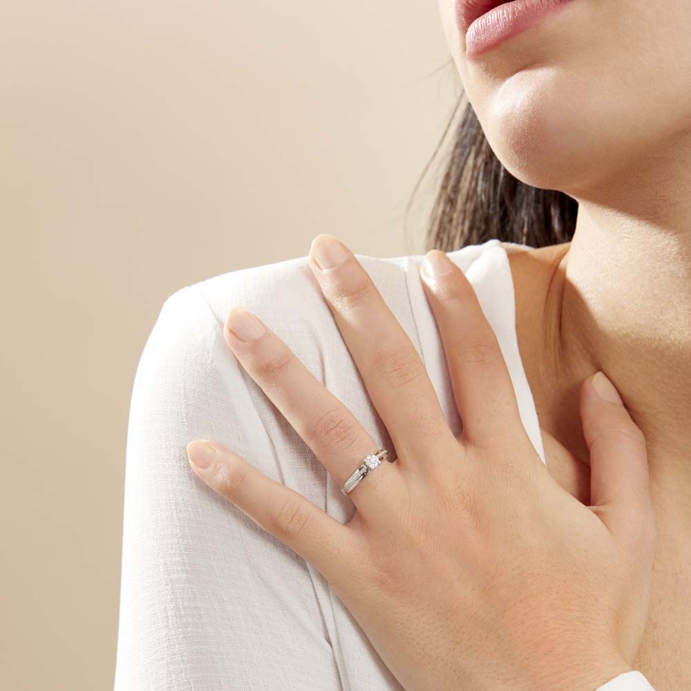Bague Kate Or Blanc Diamant - Parures de mariage Femme | Marc Orian