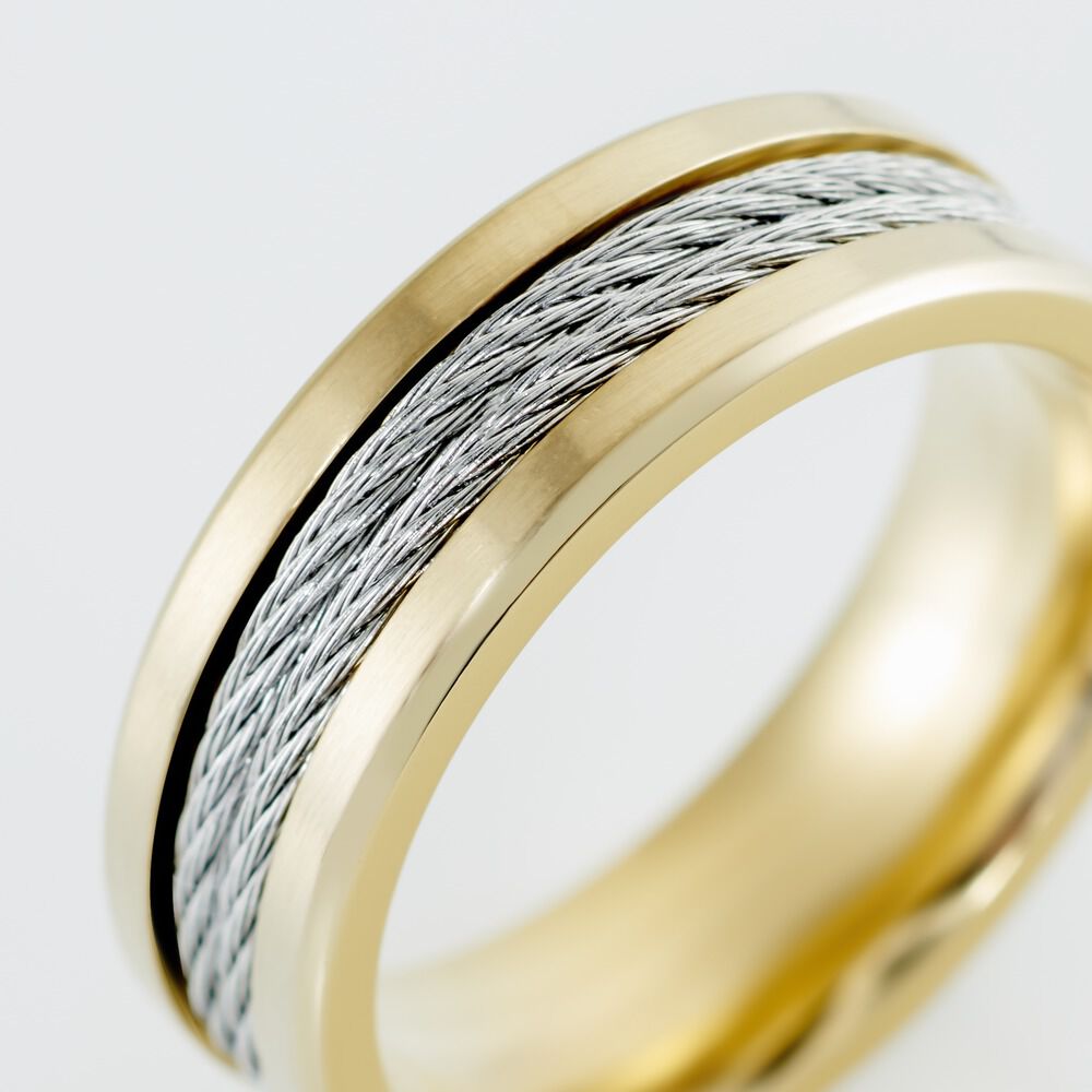Bague Andro Acier Bicolore - Bagues grosses Homme | Marc Orian