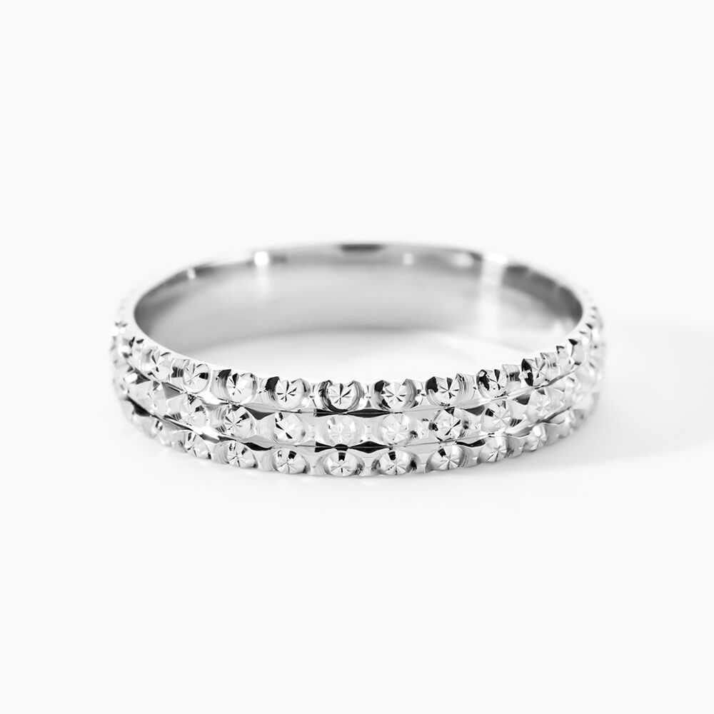 Alliance Roxie Ruban Plat Or Blanc - Alliances duo Unisex | Marc Orian