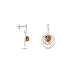 Boucles D'oreilles Argent Blanc Alanna Ambres - Pendantes Femme | Marc Orian