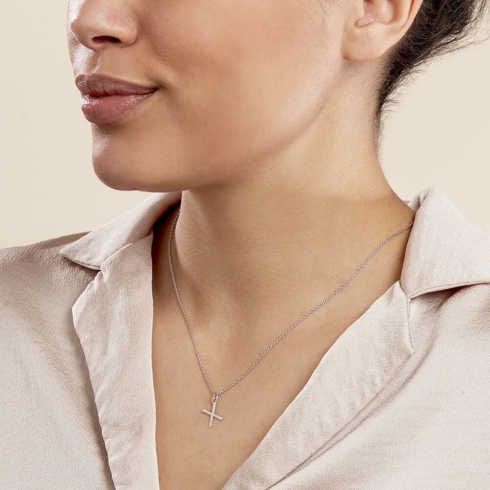 Pendentif Ionia Lettre Or Blanc - Pendentifs Famille | Marc Orian