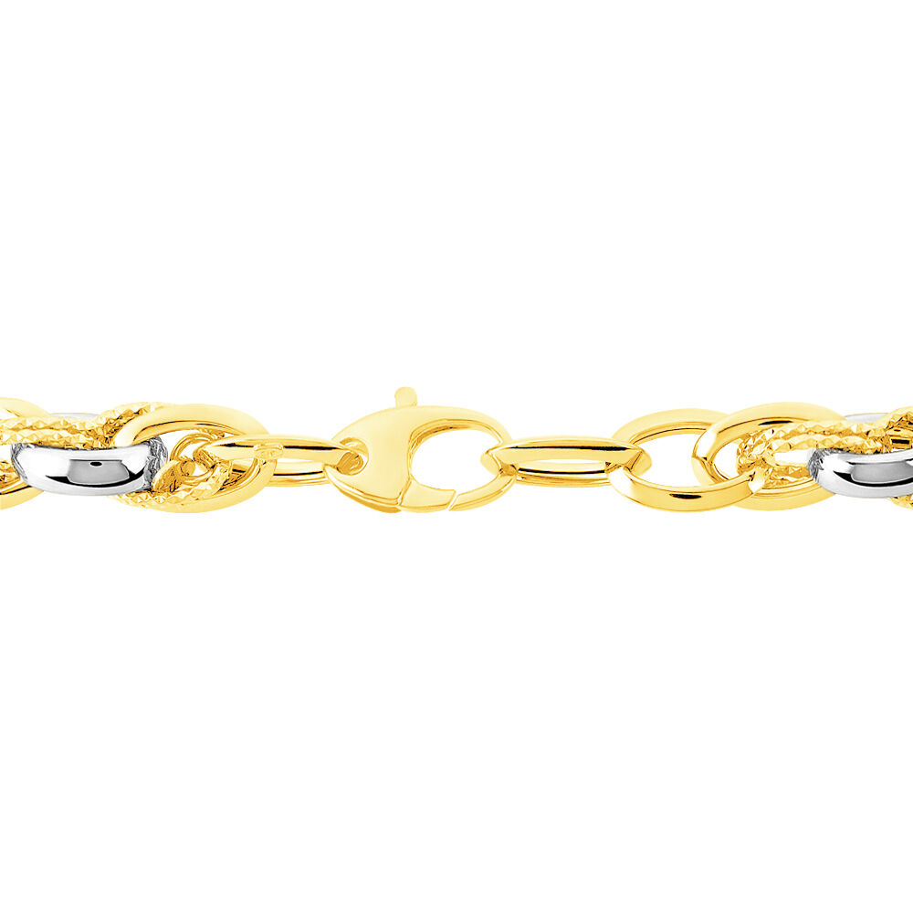 Bracelet Joice Maille Altern&eacute;e Et Godronne Or Bicolore - Bracelets mailles Femme | Marc Orian
