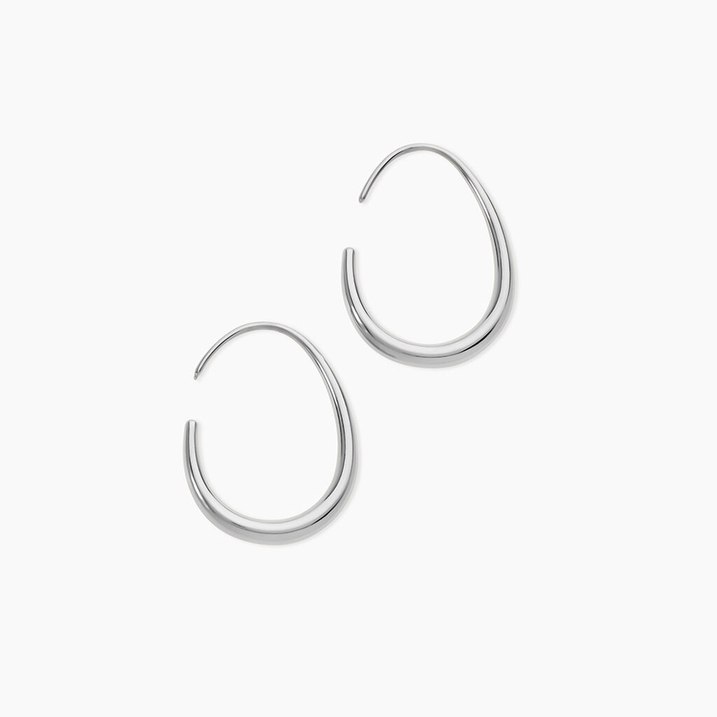 Boucles D'Oreilles Pendantes Henrietta Acier Blanc - Pendantes Femme | Marc Orian