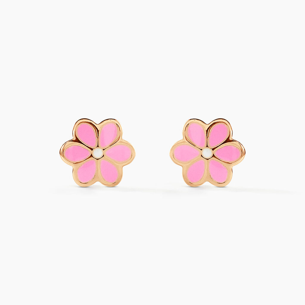 Boucles D'oreilles Puces Or Jaune Talia Email - Puces Enfant | Marc Orian