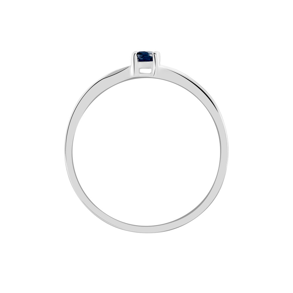 Bague Charmante Or Blanc Saphir Et Diamant - Solitaires Femme | Marc Orian