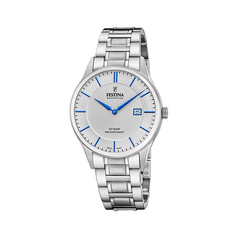 Montre Festina Swiss Made 40 Argent&eacute; - Montres &eacute;tanches Homme | Marc Orian