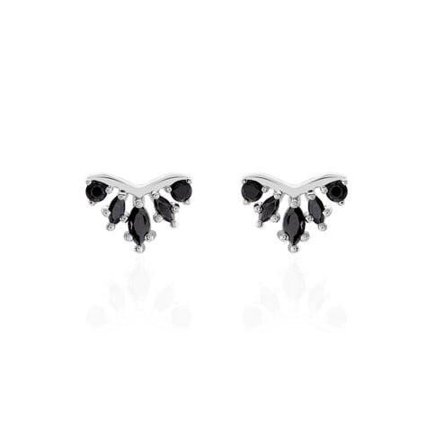 Boucles D'oreilles Puces Calixa Argent Blanc Oxyde De Zirconium - Puces Femme | Marc Orian