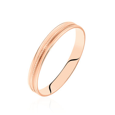 Alliance Effet Perle Ruban Plat Or Rose