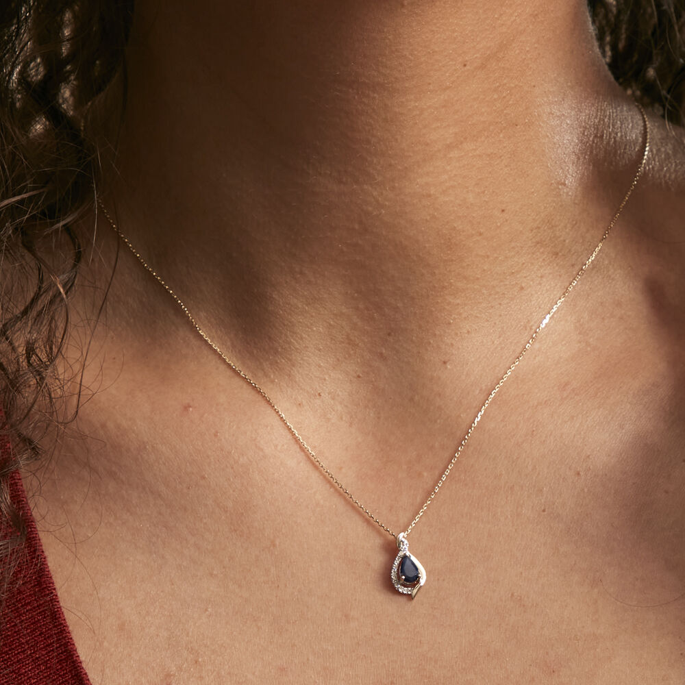 Collier Or Jaune Angelika Saphir - Colliers avec pierres Femme | Marc Orian