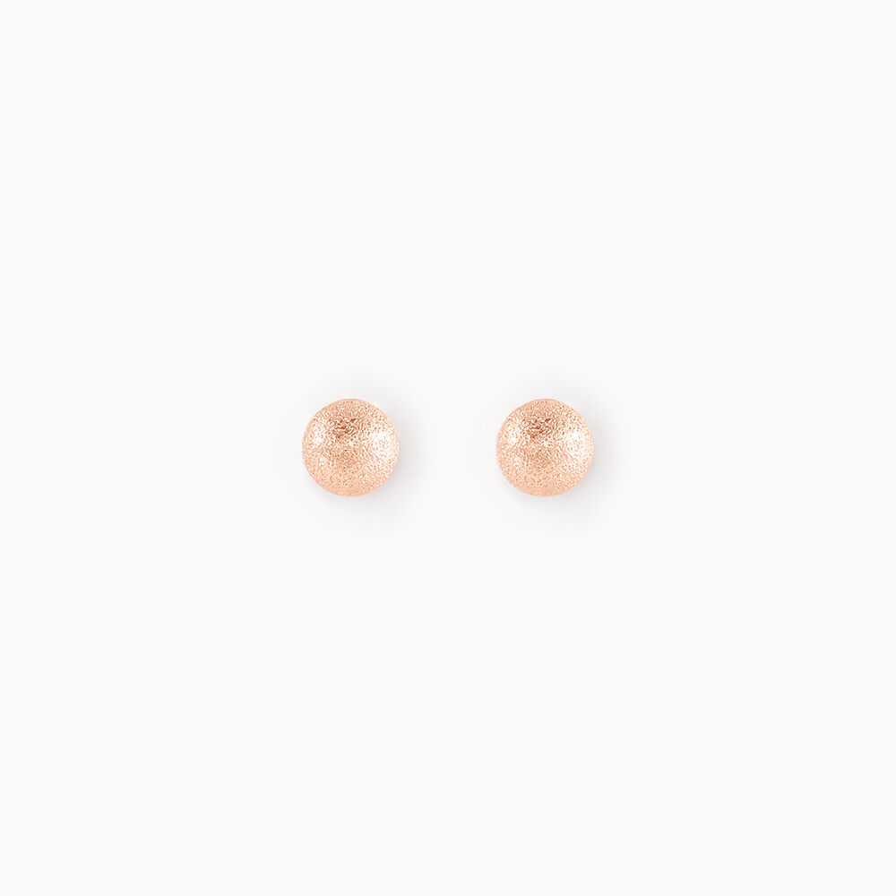 Boucles D'oreilles Puces Fidelia Boule Sablee Or Rose - Puces Femme | Marc Orian