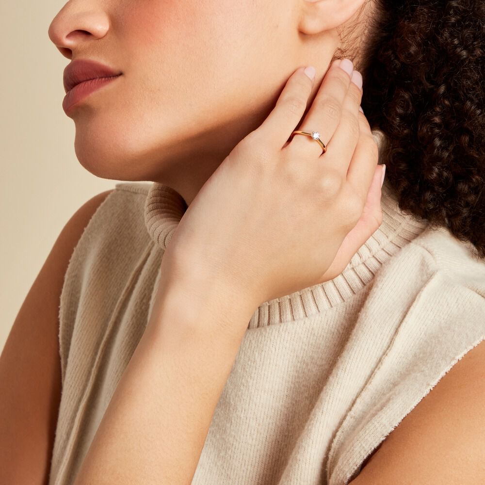 Bague Solitaire Athena Or Jaune Diamant - Solitaires Femme | Marc Orian