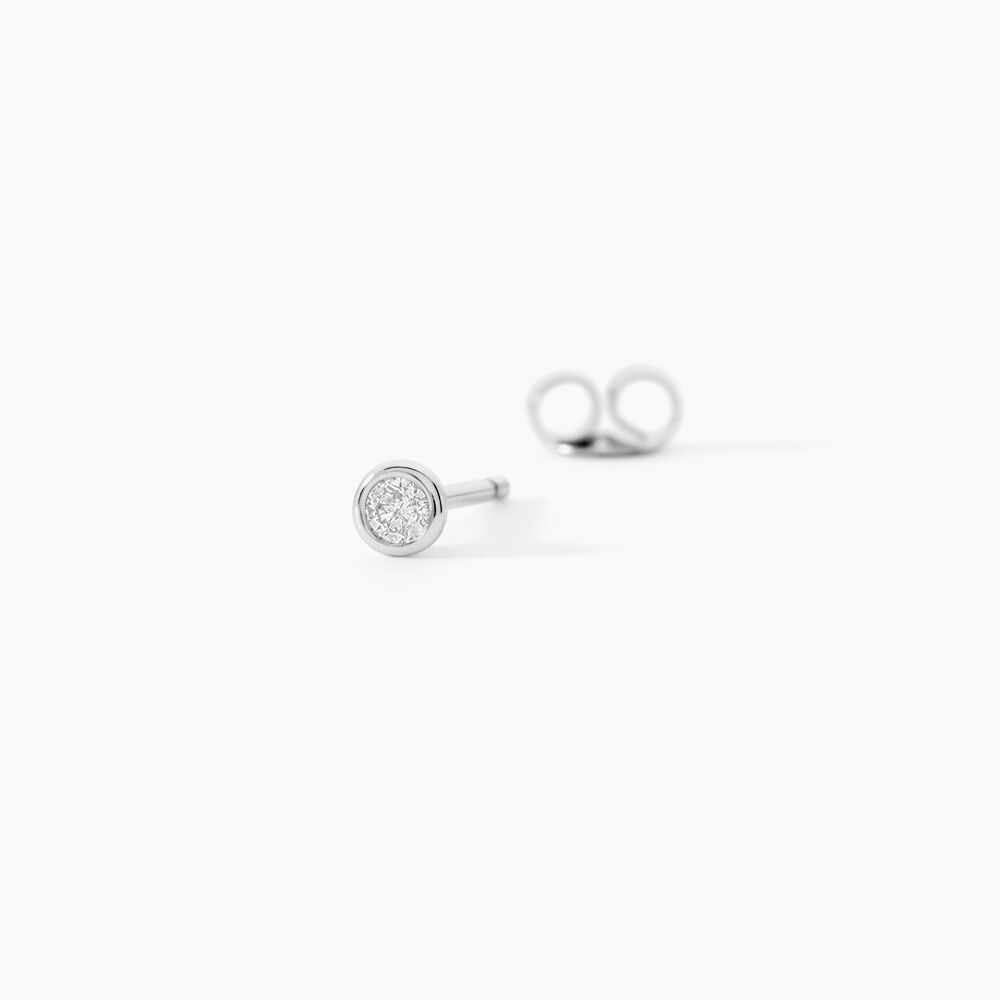 Boucles D'oreilles Puces Ofelia Or Blanc Diamant - Boucles d'oreilles mariage Femme | Marc Orian