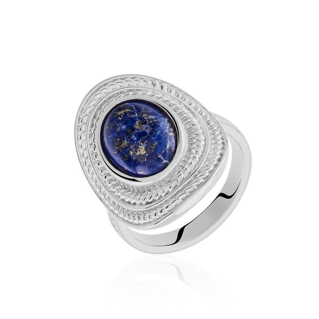 Bague Takara Argent Blanc Lapis Lazuli - Bagues de promesse Femme | Marc Orian