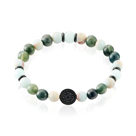 Bracelet Jourdan Yasur Acier Noir Quartz Amazonite - Bracelets cha&icirc;nes Homme | Marc Orian