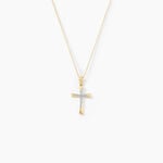 Collier Jamil Croix Or Jaune Diamant - Colliers avec pierres Femme | Marc Orian