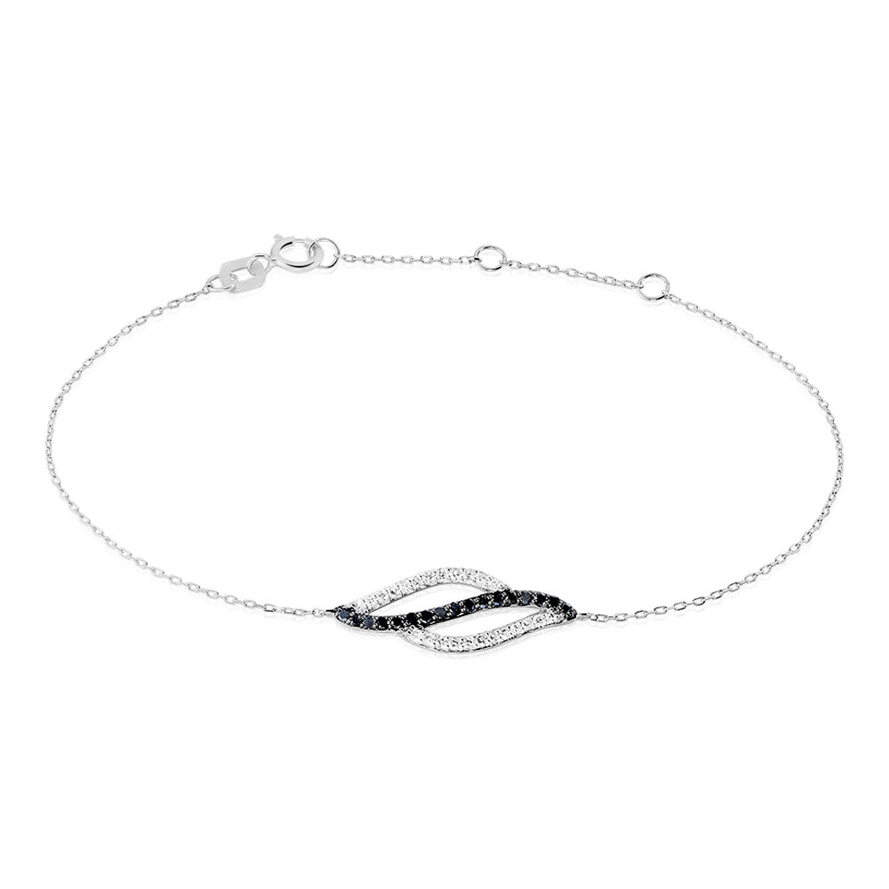 Bracelet Courbes Or Blanc Diamant - Bracelets cha&icirc;nes Femme | Marc Orian