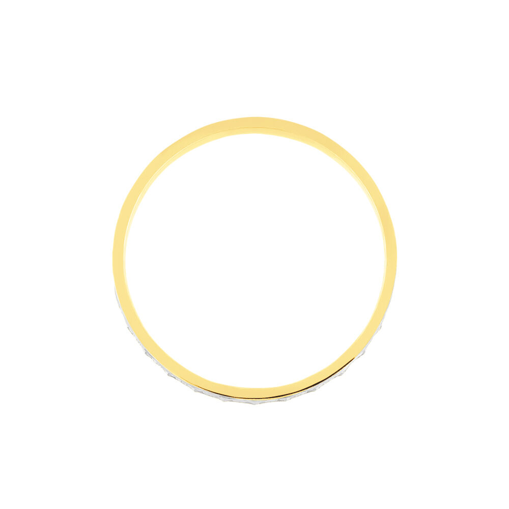 Alliance Fantaisie Diamantee Ruban Plat Or Bicolore - Alliances duo Unisex | Marc Orian