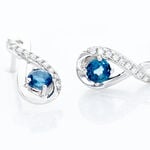 Boucles D'oreilles Puces Augusta Or Blanc Topaze Et Oxyde De Zirconium - Puces Femme | Marc Orian
