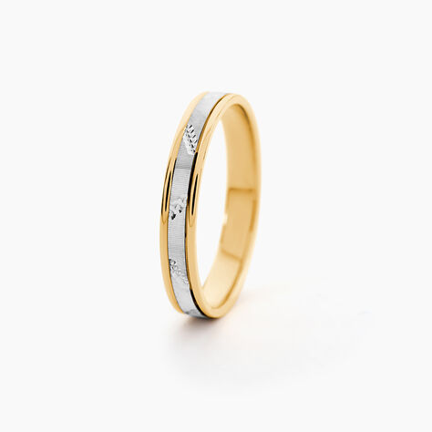 Alliance Or Bicolore Jaune / Blanc Tyssia - Alliances duo Unisex | Marc Orian