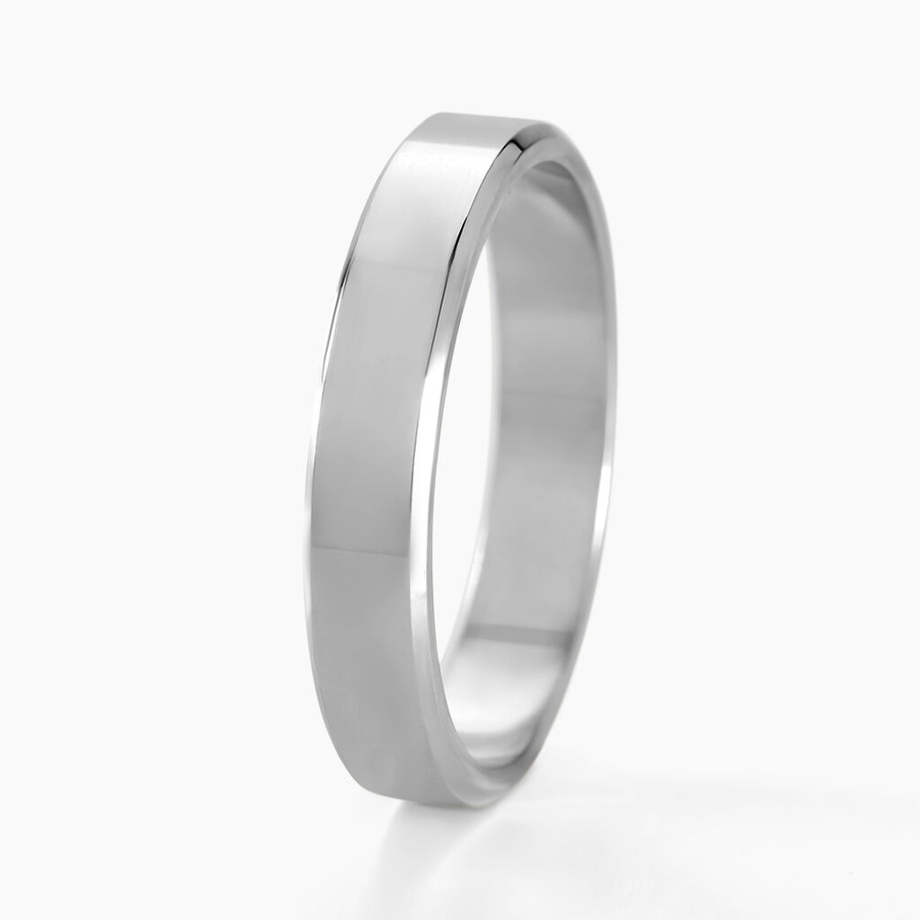 Alliance Inayah Ruban Plat Argent Blanc - Alliances duo Famille | Marc Orian
