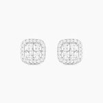 Boucles D'oreilles Puces Justina Argent Blanc Oxyde De Zirconium - Puces Femme | Marc Orian