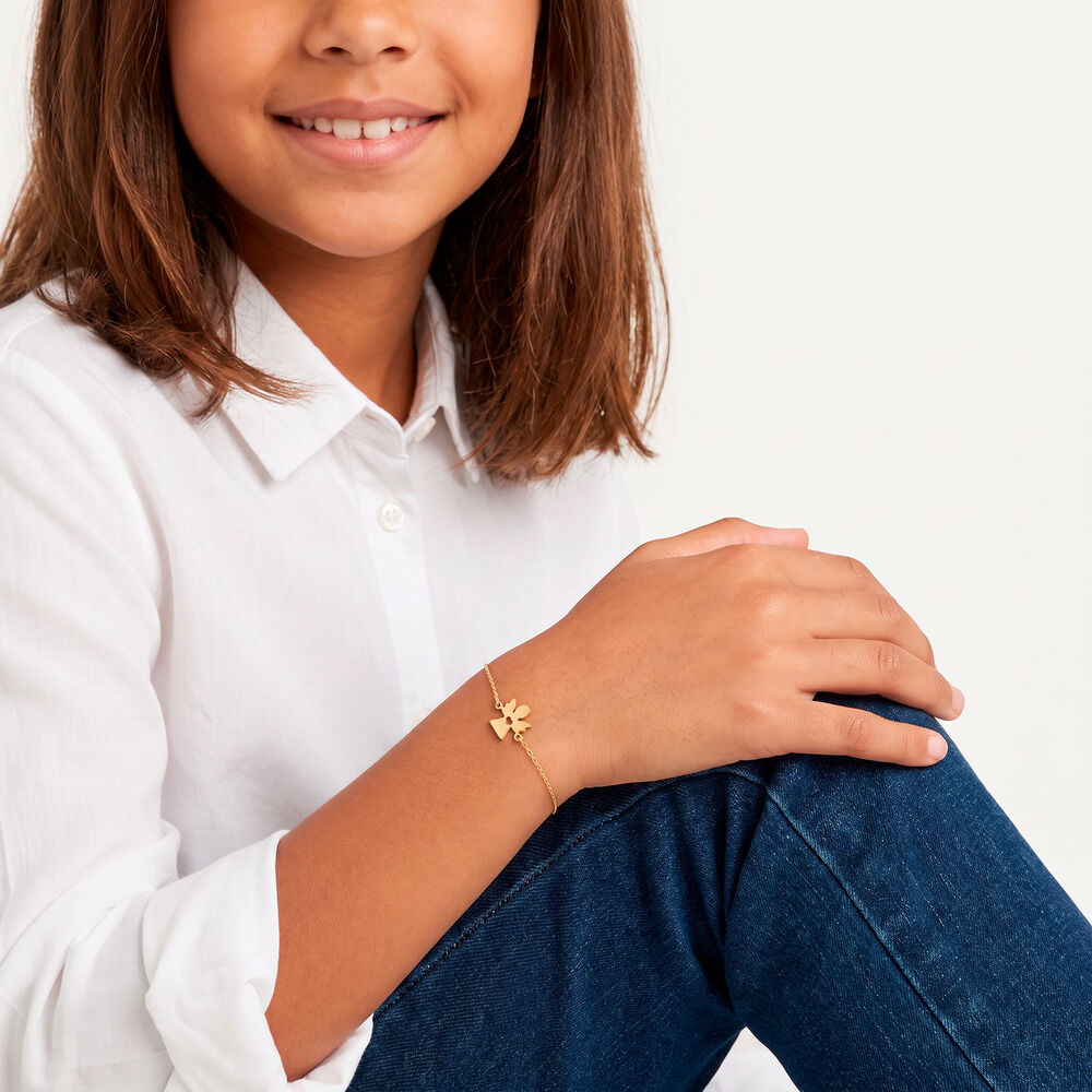 Bracelet Hallie Ange Et Coeur Or Jaune - Bracelets cha&icirc;nes Enfant | Marc Orian