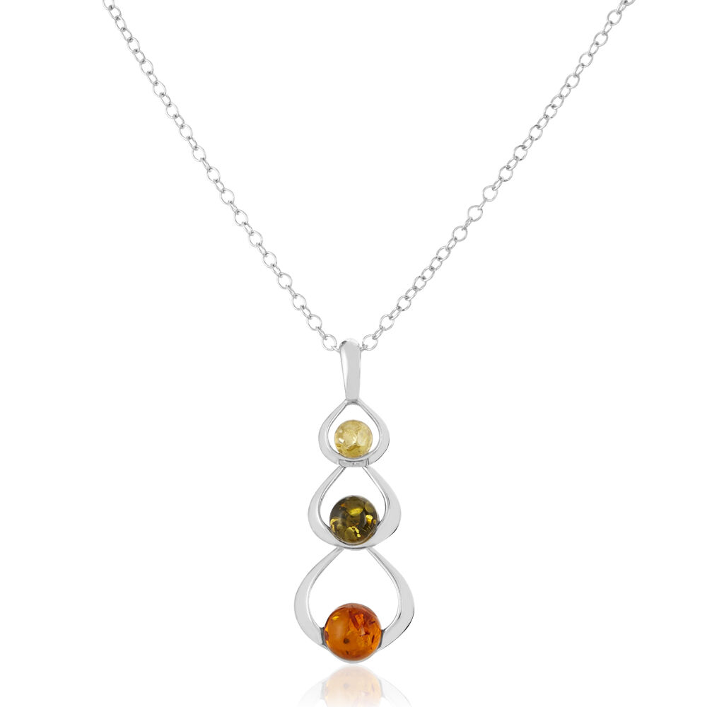 Collier Agneta Argent Blanc Ambre - Colliers avec pierres Femme | Marc Orian