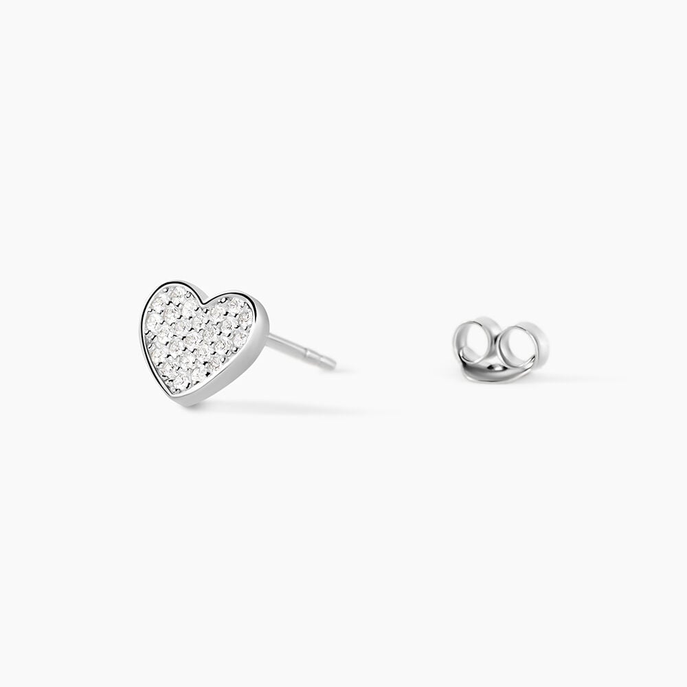 Boucles D'oreilles Puces Esperanza Argent Blanc Oxyde De Zirconium - Puces Femme | Marc Orian