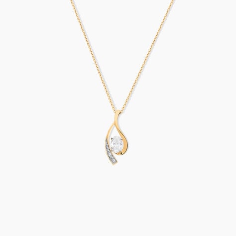 Collier Or Jaune Sagesse Oxydes De Zirconium - Colliers avec pierres Femme | Marc Orian