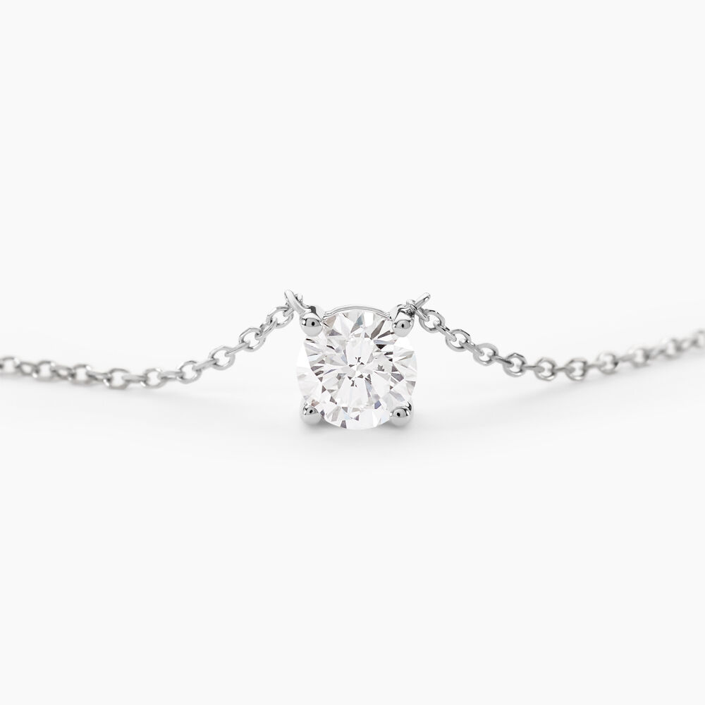 Collier Or Blanc One Diamant - Colliers solitaires Femme | Marc Orian