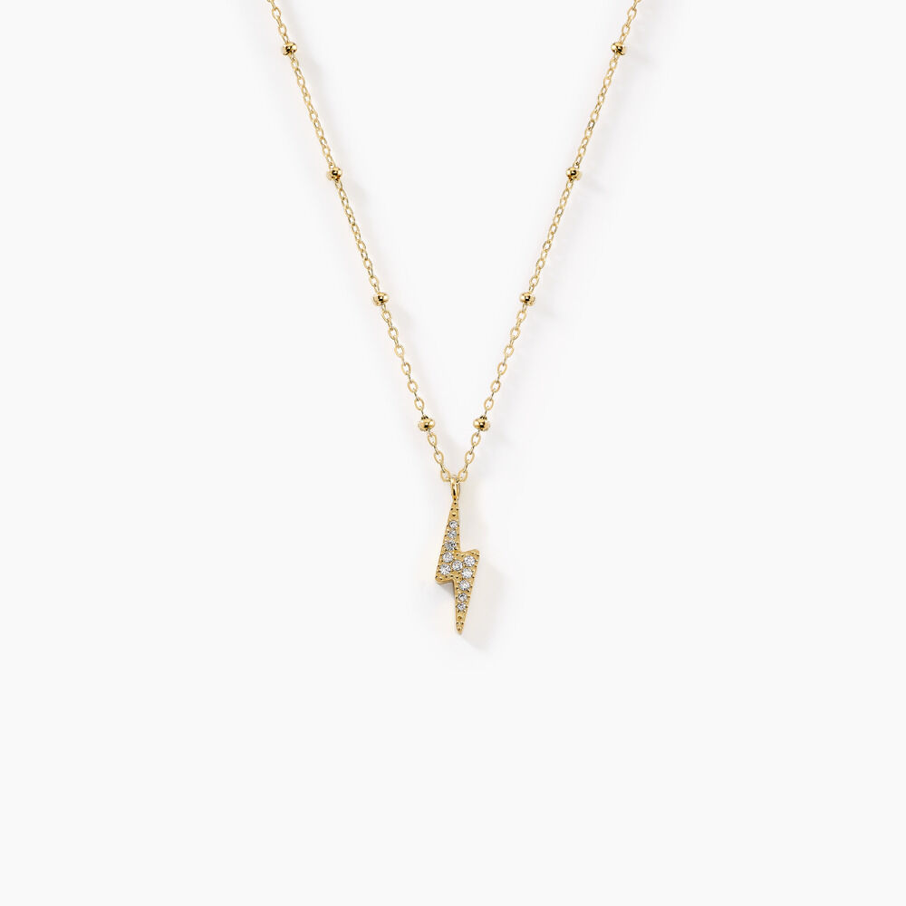 Collier Aurore Acier Doré éclair Cristal - Colliers avec pierres Femme | Marc Orian