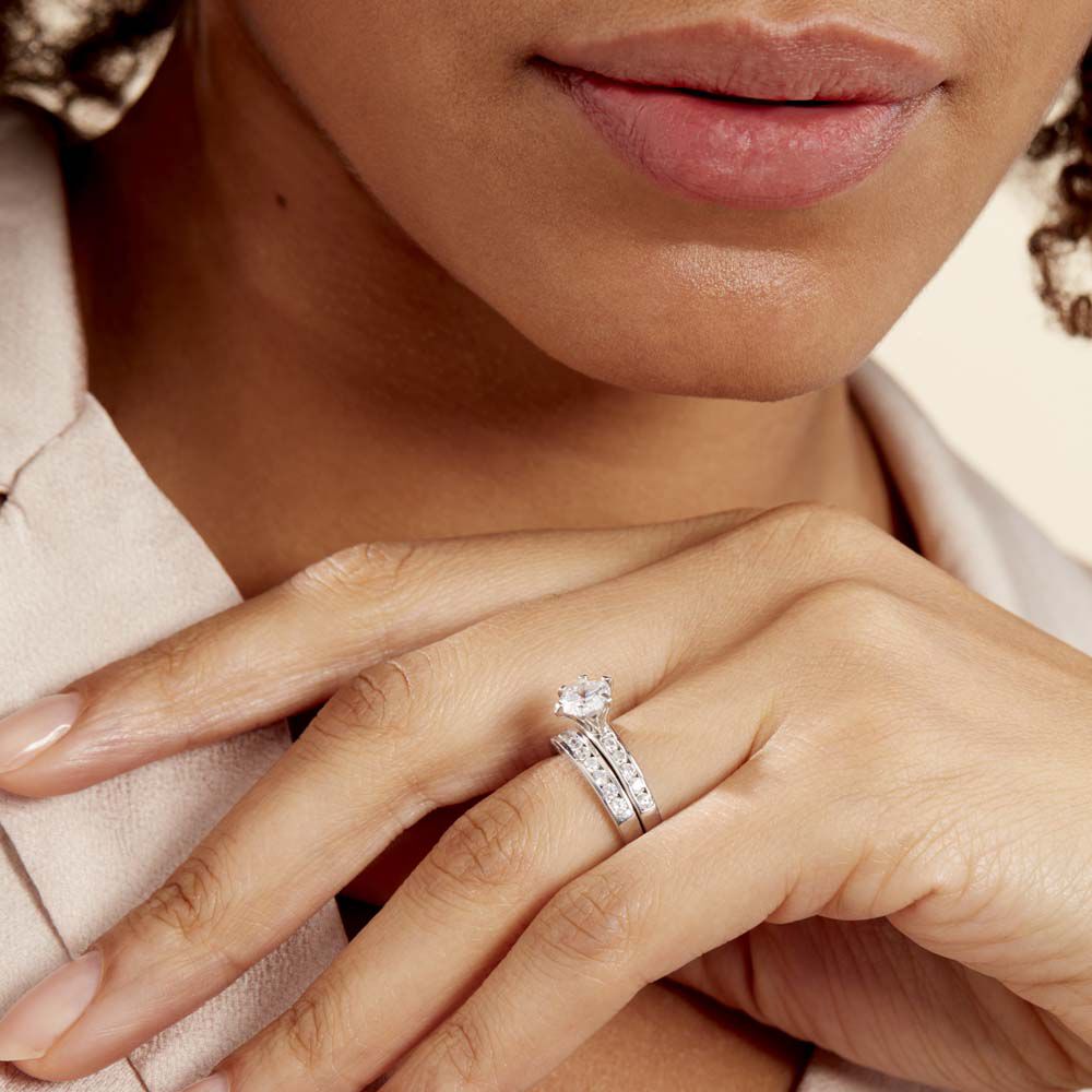 Bague Double Jeu Argent Blanc Oxyde De Zirconium - Solitaires Femme | Marc Orian