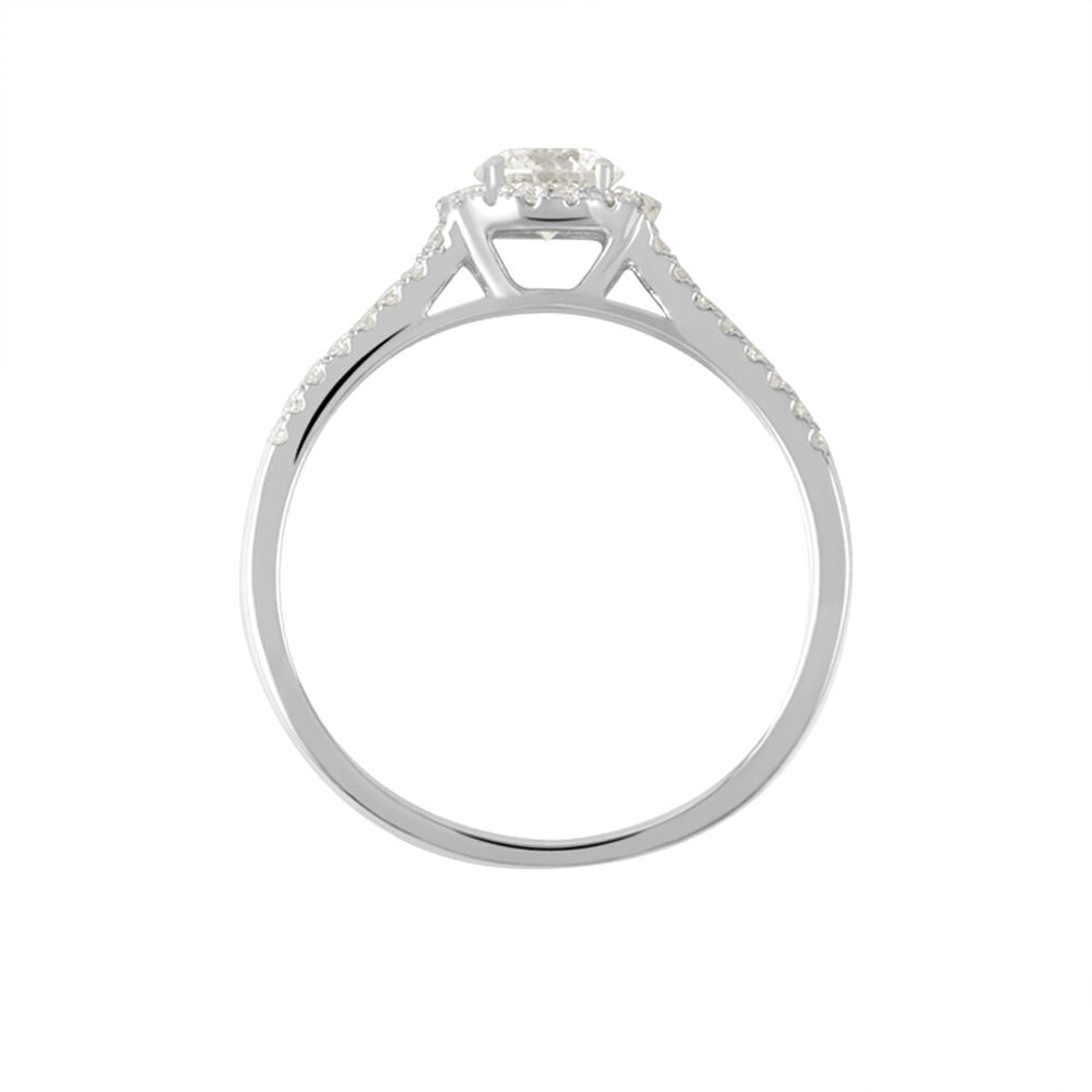 Bague Solitaire Accompagné Sosanna Or Blanc Diamant Synthétique - Solitaires Femme | Marc Orian