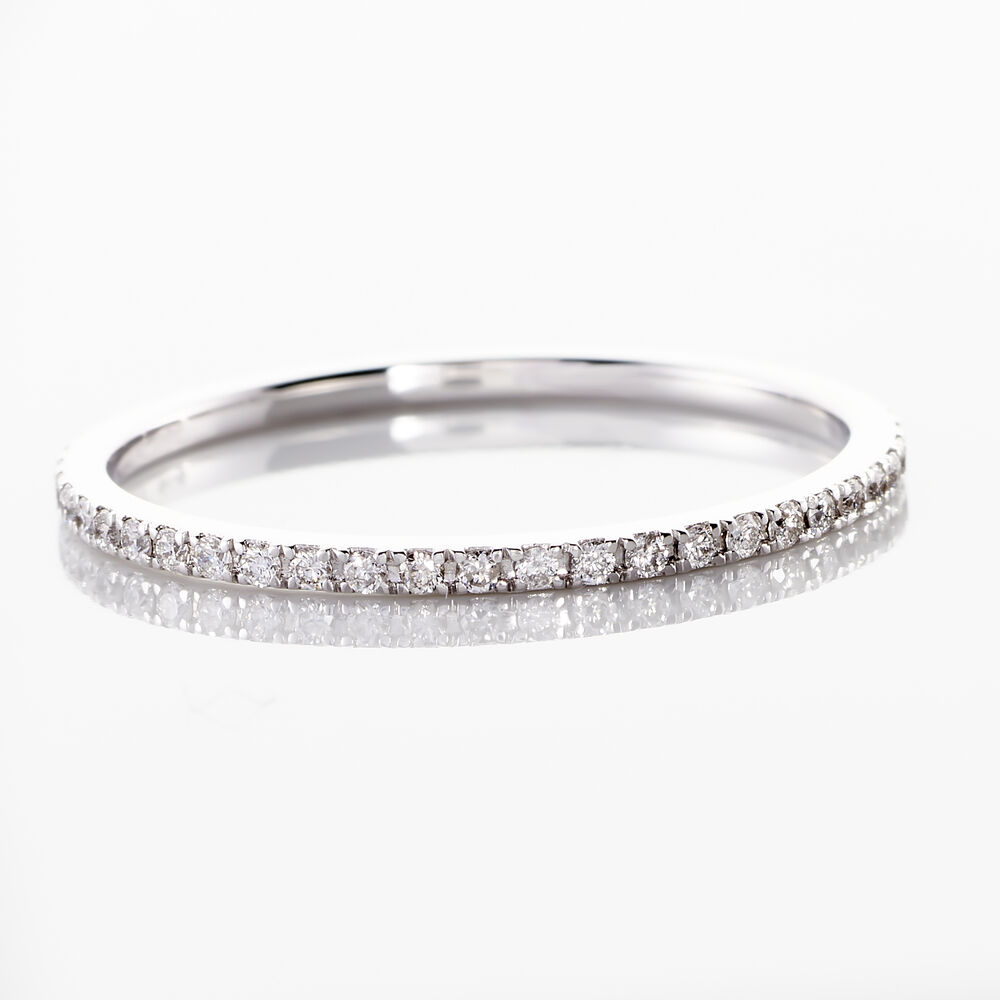 Alliance Lauralee Or Blanc Diamant - Alliances avec pierres Femme | Marc Orian