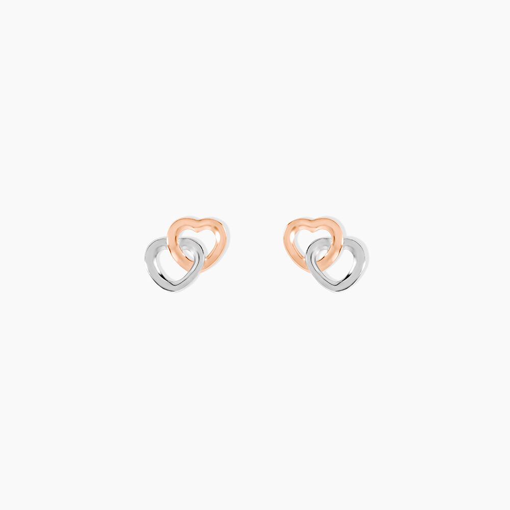 Boucles D'oreilles Puces Donna Coeurs Ajoures Or Rose - Puces Femme | Marc Orian