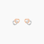 Boucles D'oreilles Puces Donna Coeurs Ajoures Or Rose - Puces Femme | Marc Orian