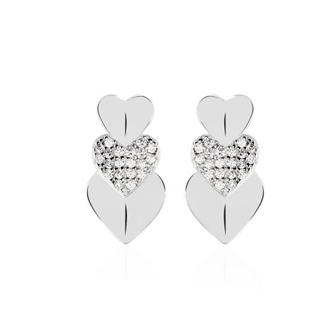 Boucles D'oreilles Pendantes Haze Argent Blanc Oxyde De Zirconium - Pendantes Femme | Marc Orian