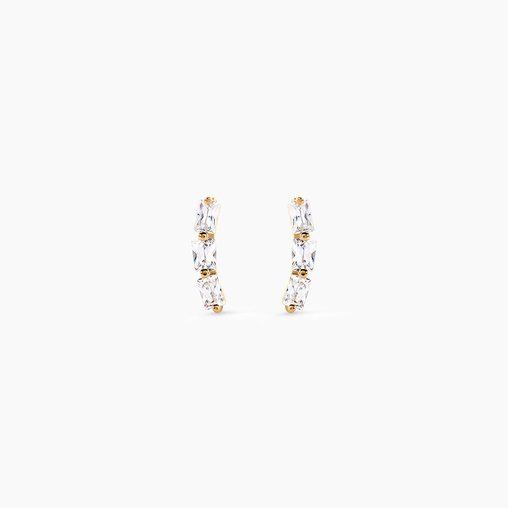 Boucles D'Oreilles Puces Isobel Plaqu&eacute; Or Jaune Oxyde De Zirconium - Puces Femme | Marc Orian
