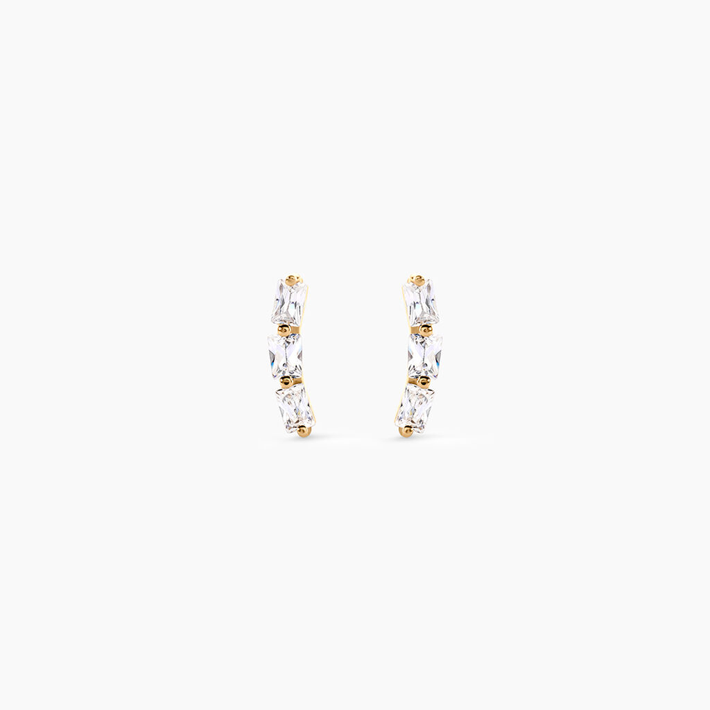 Boucles D'Oreilles Puces Isobel Plaqu&eacute; Or Jaune Oxyde De Zirconium - Puces Femme | Marc Orian