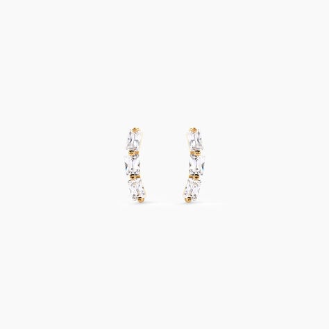 Boucles D'Oreilles Puces Isobel Plaqu&eacute; Or Jaune Oxyde De Zirconium - Puces Femme | Marc Orian