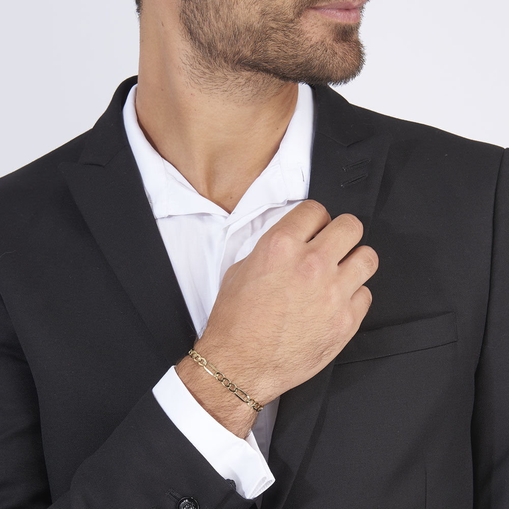 Bracelet Cameo Alternee 1/3 Or Jaune - Bracelets mailles Homme | Marc Orian
